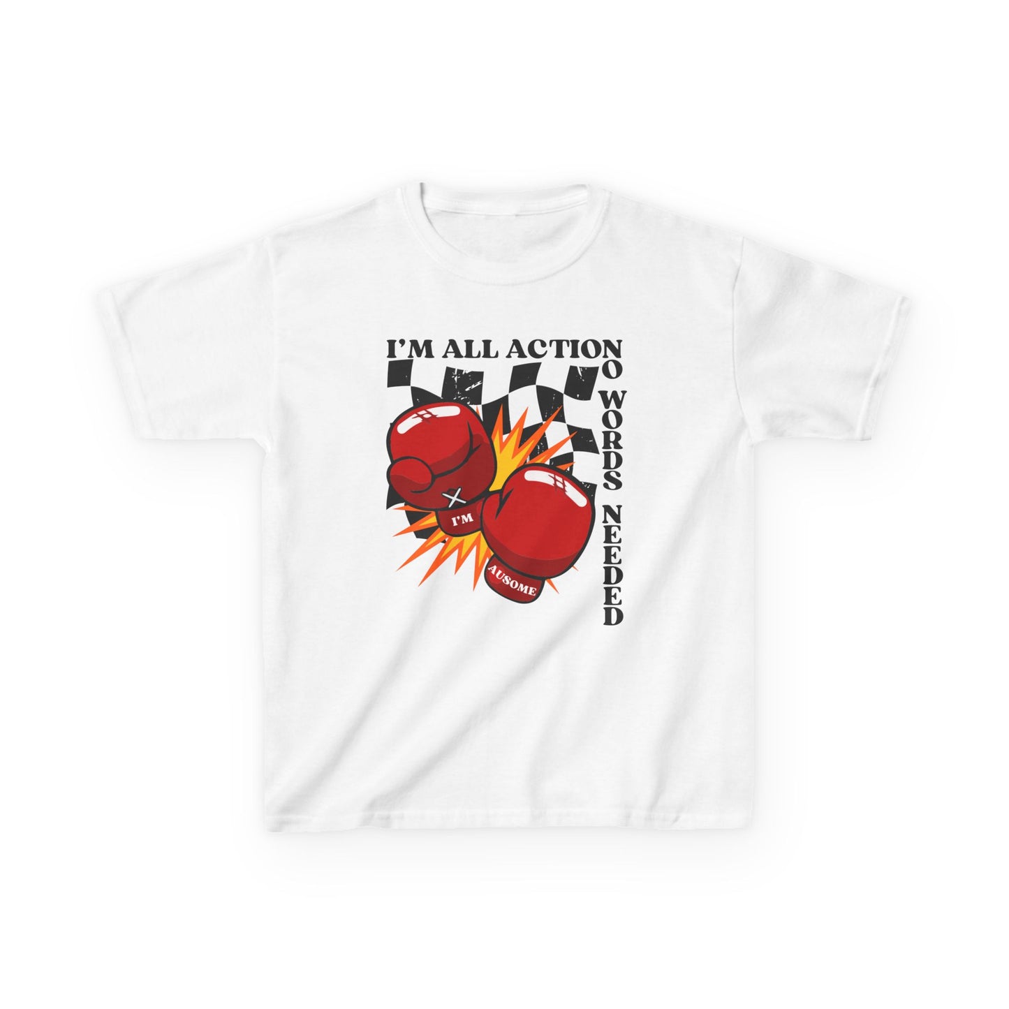 Kids Boxing Action Tee - I'm All Action, No Words Needed