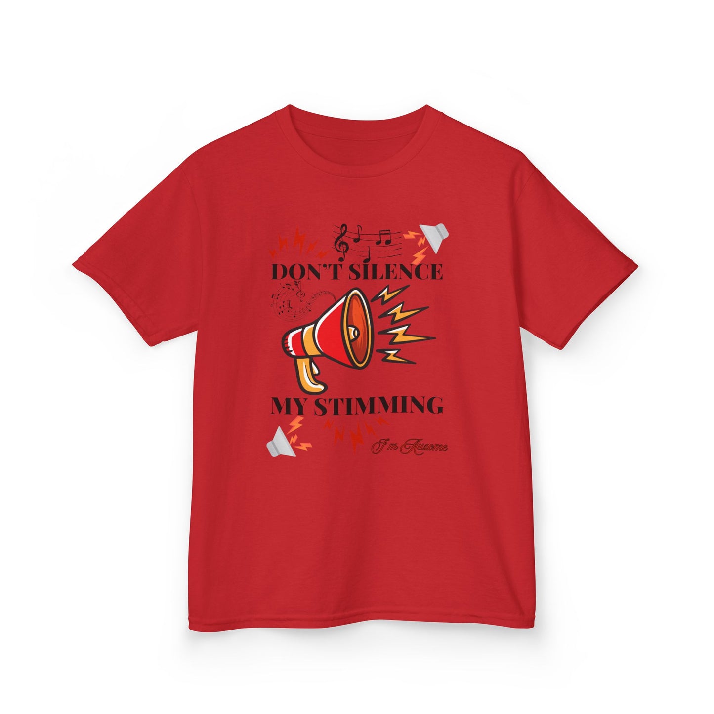 Kids Heavy Cotton™ Tee - 'Don't Silence My Stimming' Fun Graphic T-Shirt
