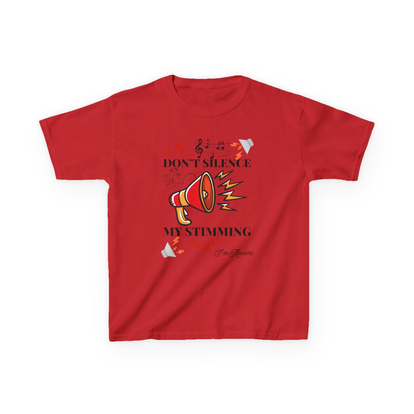 Kids Heavy Cotton™ Tee - 'Don't Silence My Stimming' Fun Graphic T-Shirt