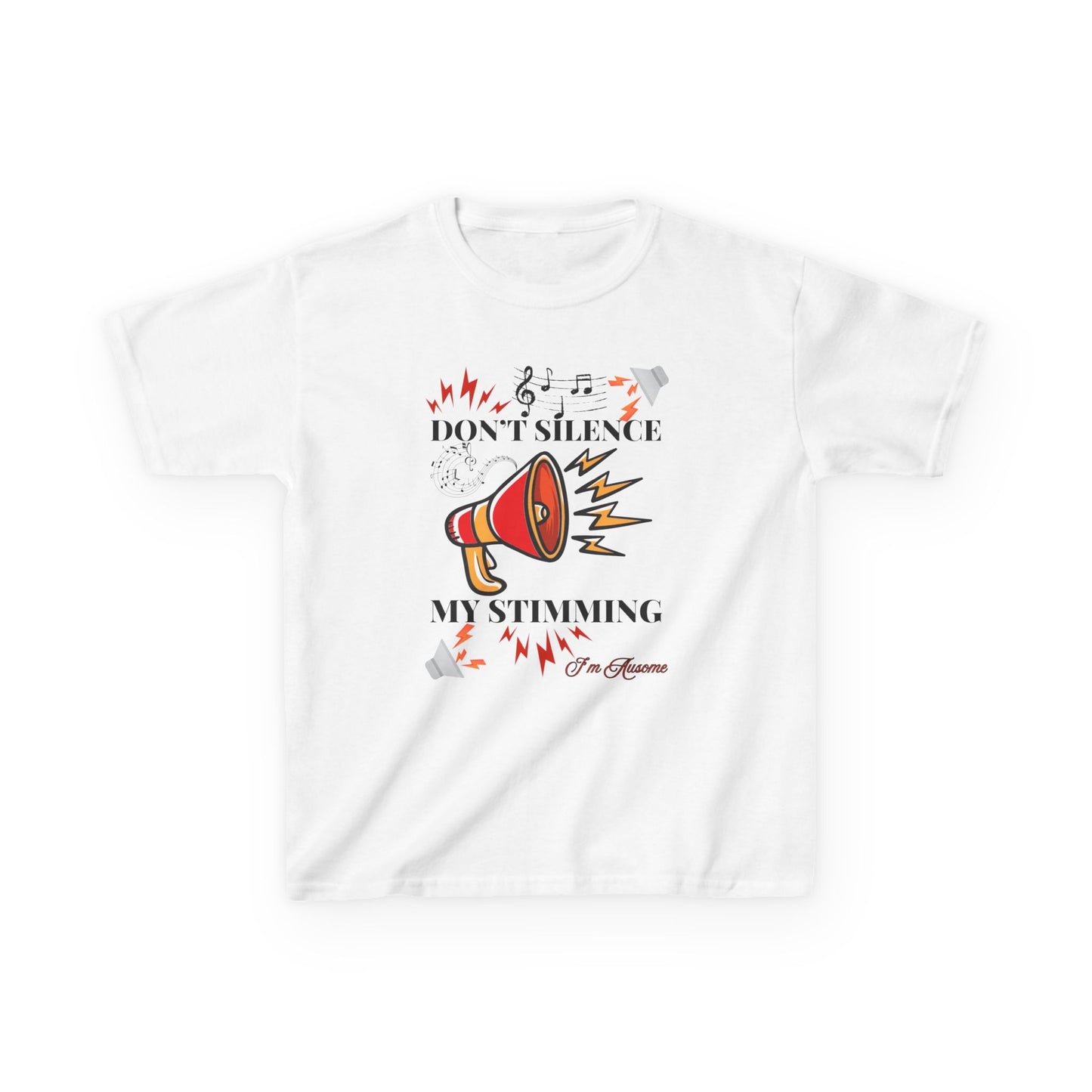 Kids Heavy Cotton™ Tee - 'Don't Silence My Stimming' Fun Graphic T-Shirt