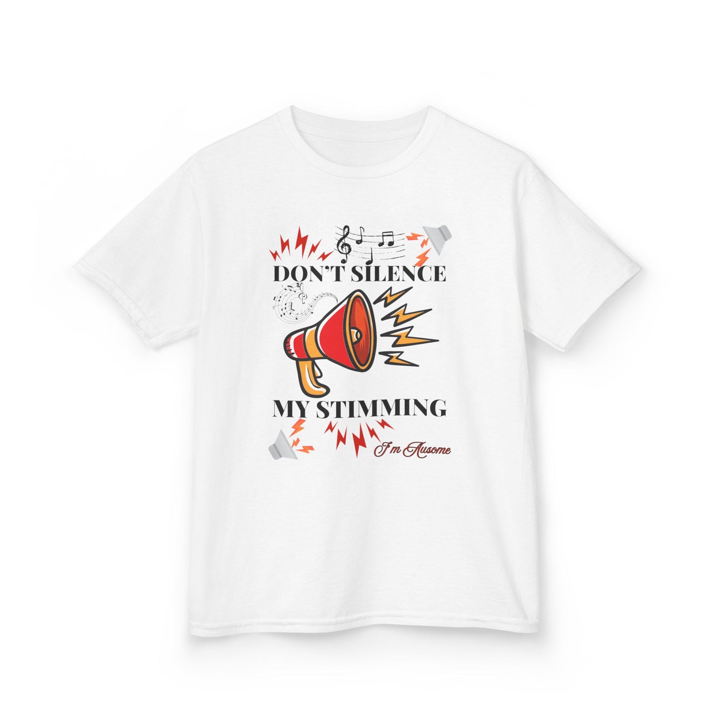 Kids Heavy Cotton™ Tee - 'Don't Silence My Stimming' Fun Graphic T-Shirt