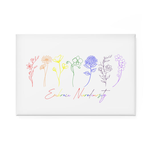 Embrace Diversity Flower Magnet Set - Inspiring Rectangle Magnets (1 & 10 pcs)